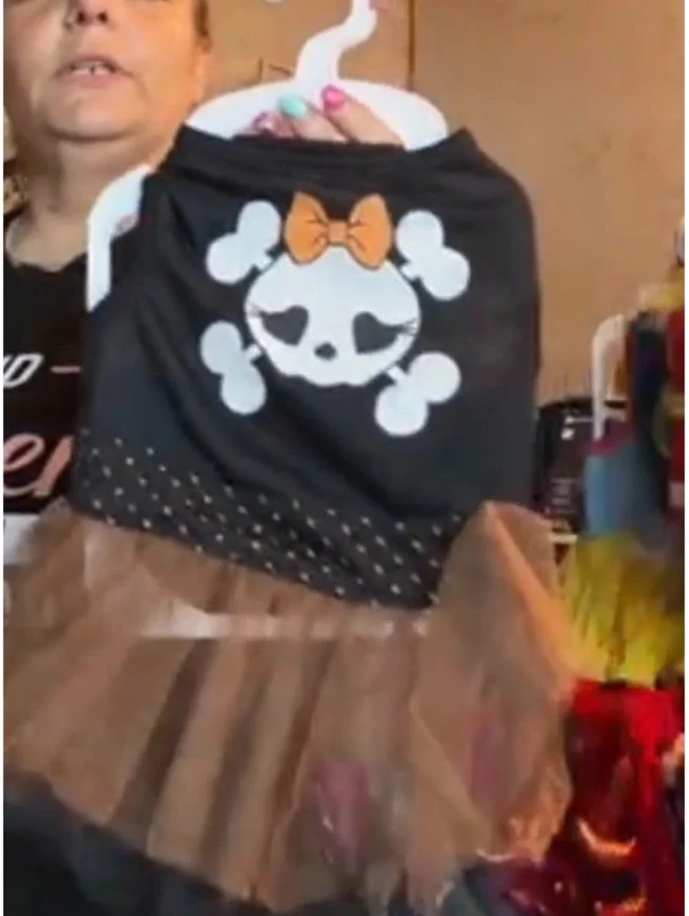 Black skull tutu pet dress size small